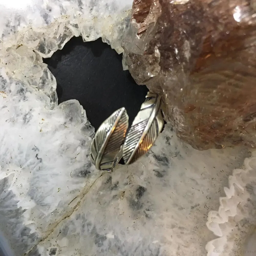 Carolyn Pollack Southwestern Style Sterling Silver Double Feather Ring For Women